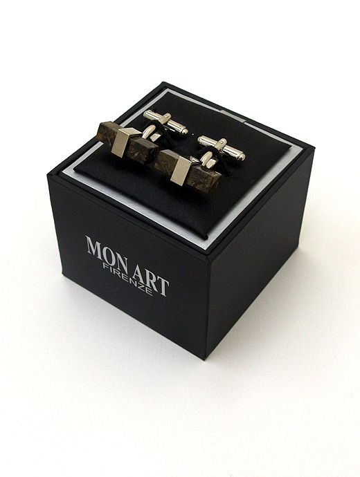 MON ART　モンアート　カフリンクス　moa321809-ブラウン×ブラック×シルバー