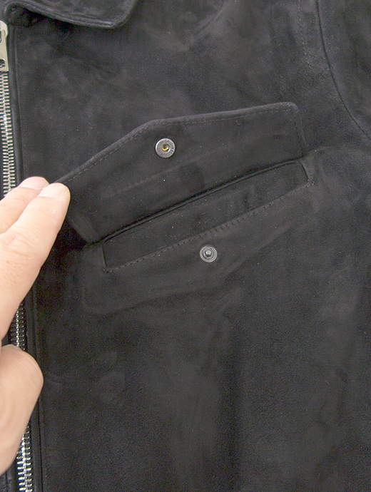 LATIN イタリア製 最高級スエードレザーのジャケット 黒 46