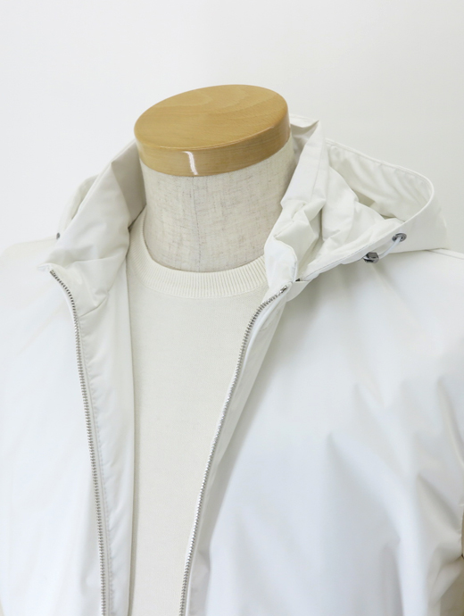 MOORER/ムーレー　撥水フーデッドベスト/LUIS-STP　moo502402-ホワイト