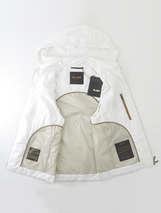MOORER/ムーレー　撥水フーデッドベスト/LUIS-STP　moo502402-ホワイト