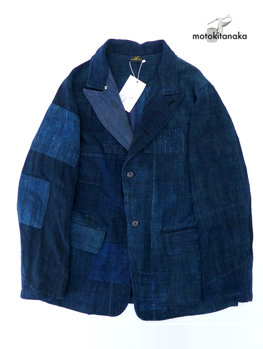 Motokitanaka/ヴィンテージ藍染コットンジャケット　ヴィンテージ藍染コットンジャケット　mot520802-藍