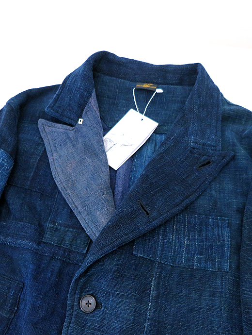 Motokitanaka/ヴィンテージ藍染コットンジャケット　ヴィンテージ藍染コットンジャケット　mot520802-藍