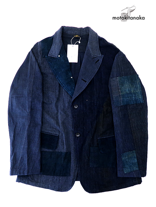 Motokitanaka/ヴィンテージ藍染コットンジャケット　ヴィンテージ藍染コットンジャケット　mot520803-藍