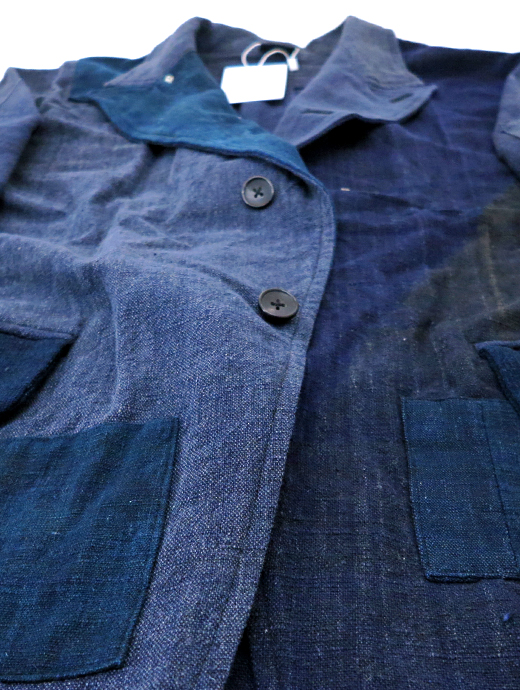 Motokitanaka/ヴィンテージ藍染コットンジャケット　ヴィンテージ藍染コットンジャケット　mot520803-藍