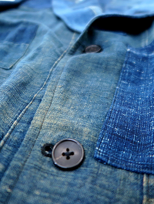 Motokitanaka/ヴィンテージ藍染コットンジャケット　ヴィンテージ藍染コットンジャケット　mot520804-藍染