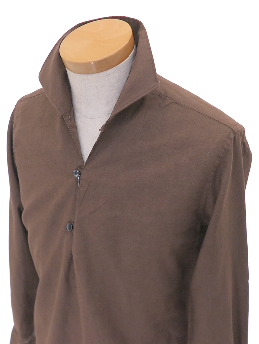 ORIAN/オリアン　プルオーバーカプリシャツ　ori520403-ブラウン