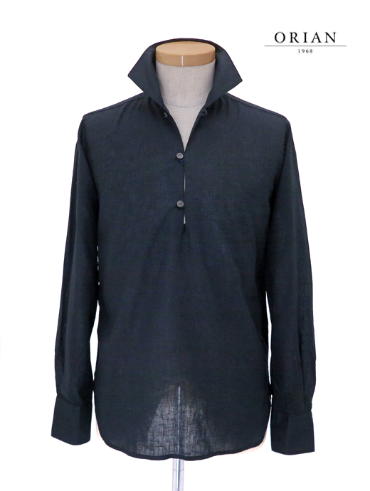 ORIAN/オリアン　プルオーバーカプリシャツ　ori520404-ブラック