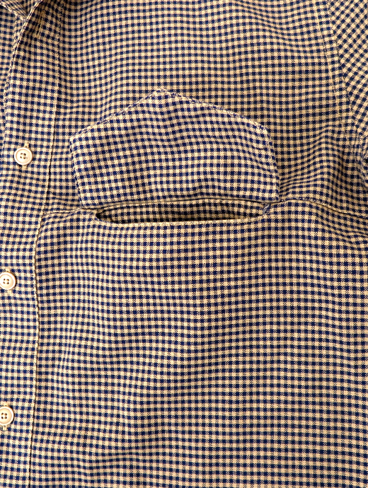 Original Vintage Style/オリジナルヴィンテージスタイル　オープンカラーシャツ　ovs520603-ネイビー×ベージュ