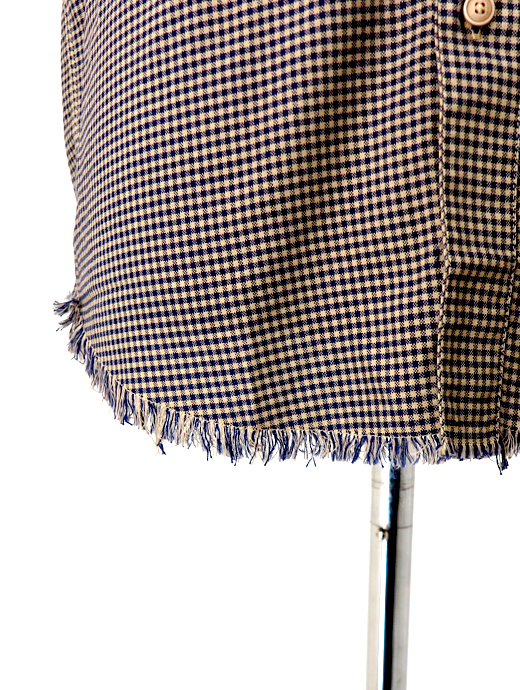 Original Vintage Style/オリジナルヴィンテージスタイル　オープンカラーシャツ　ovs520603-ネイビー×ベージュ