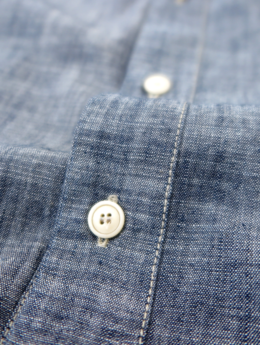 Original Vintage Style/オリジナルヴィンテージスタイル　シャンブレーコットンシャツ　ovs520604-ブルー