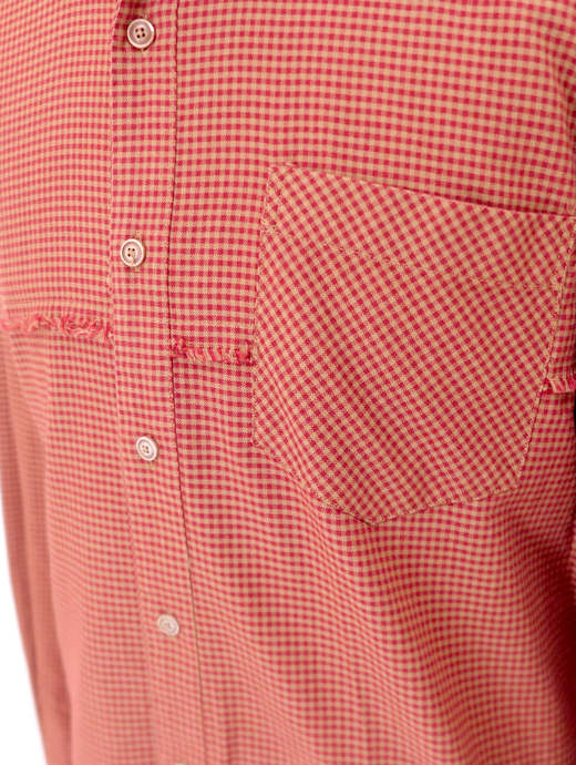 Original Vintage Style/オリジナルヴィンテージスタイル　コットンシャツ　ovs520605-レッド×ブラウンチェック