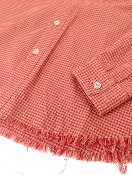 Original Vintage Style/オリジナルヴィンテージスタイル　コットンシャツ　ovs520605-レッド×ブラウンチェック