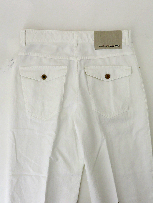 Original Vintage Style/オリジナルヴィンテージスタイル　コットンリネンパンツ　ovs520607-ホワイト