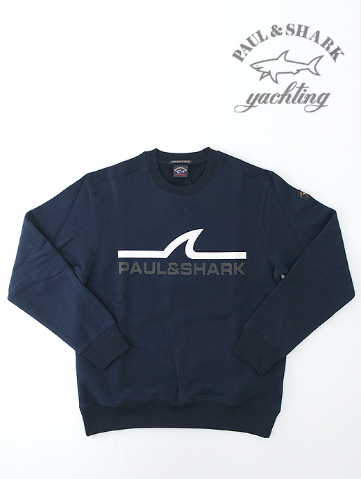 PAUL&SHARK/ポールアンドシャーク　クルーネックスウェットシャツ/コットンフリース　pas401601-ネイビー