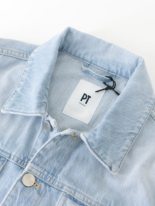 PT TORINO DENIM/ピーティートリノデニム　Gジャン/デニムジャケット/ストレッチブリーチドデニム　pt500802-ブリーチドブルー