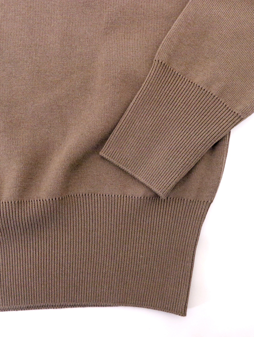 RENCONTRANT/レンコントラント　コットンシルククルーネックニット　rct520601-ライトブラウン