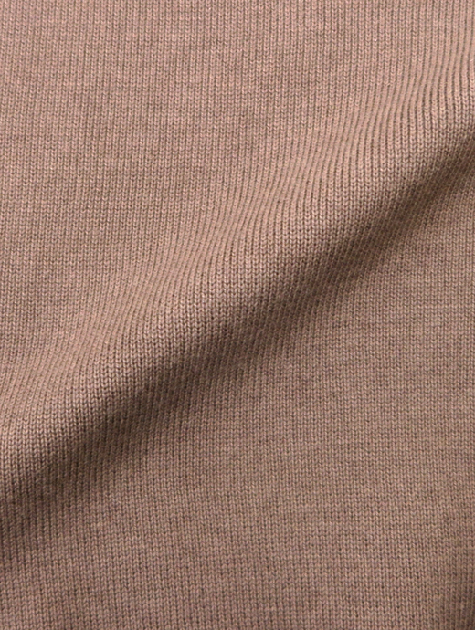 RENCONTRANT/レンコントラント　コットンシルククルーネックニット　rct520601-ライトブラウン