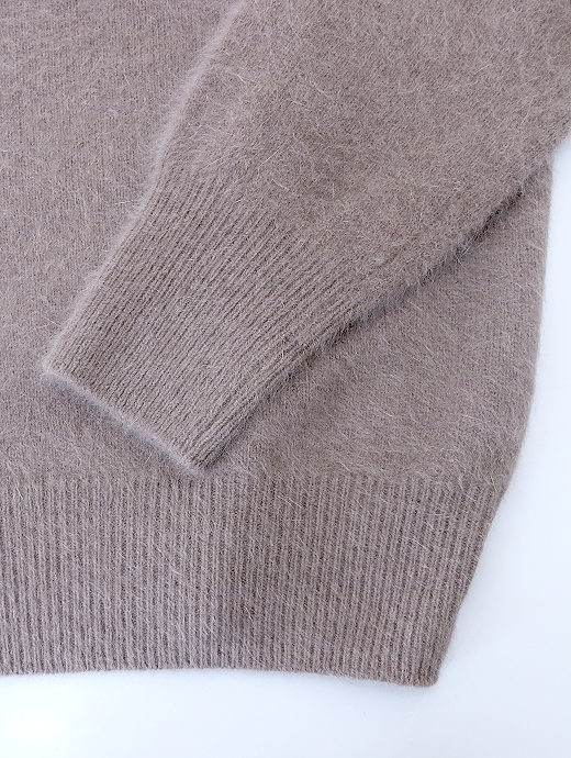 RENCONTRANT/レンコントラント　Vネックシャギーニット/フォックスウール　rct521801-ベージュ