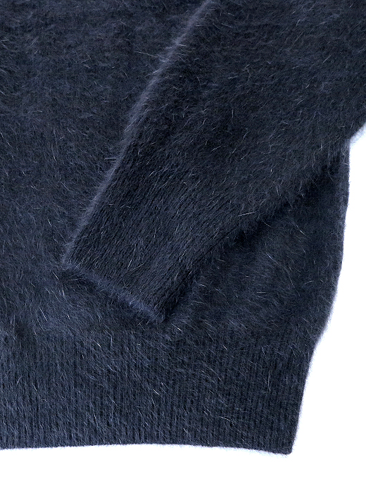 RENCONTRANT/レンコントラント　Vネックシャギーニット/フォックスウール　rct521803-チャコール