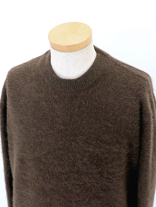 RENCONTRANT/レンコントラント　クルーネックシャギーニット/フォックスウール　rct521806-ブラウン