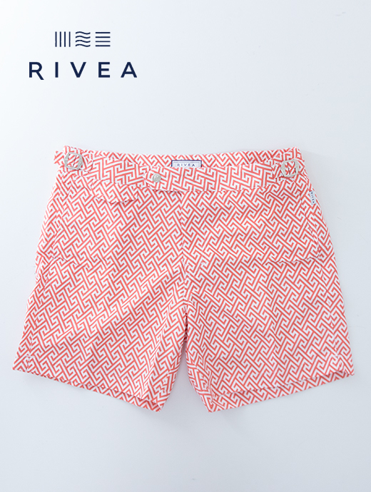 RIVEA/リベア　スイムショーツ/6インチ　riv501001-レッド×ホワイト