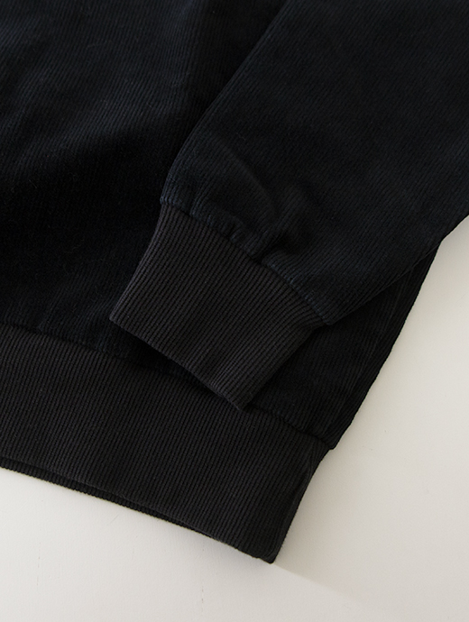 SOKO NI INAI　クルーネックスウェット/ストレッチコーディロイ　sni502202-ブラック