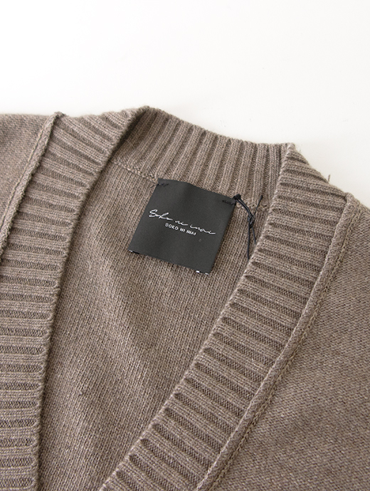 SOKO NI INAI　ニットカーディガン/4者混ウールカシミア　sni502203-ココアブラウン