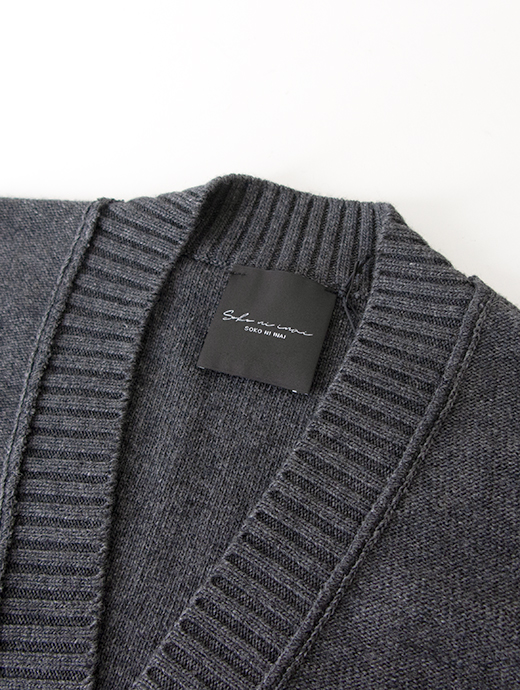 SOKO NI INAI　ニットカーディガン/4者混ウールカシミア　sni502204-グレー