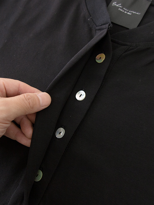 SOKO NI INAI　ヘンリーネックTシャツ　sni502209-ブラック