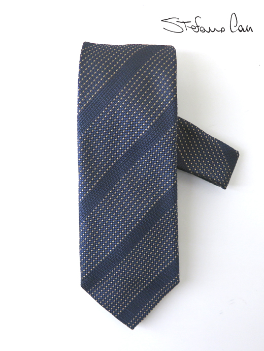 Stefano Cau/ステファノ カウ　ネクタイ/シルク　ste052403-ネイビー