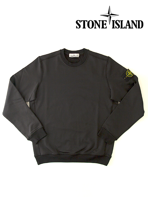 STONE ISLAND/ストーンアイランド　クルーネックスウェット/ストレッチナイロンコットン　sti421205-ブラック
