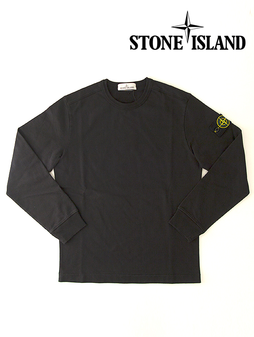 STONE ISLAND/ストーンアイランド　ロングスリーブカットソー/裏起毛ヘビーウェイトコットン　sti421206-ブラック
