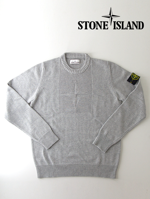 STONE ISLAND/ストーンアイランド　クルーネックニット/ウールコットンナイロン　sti421404-ライトグレー