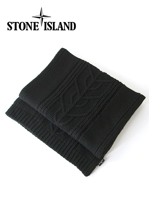 激安 ニットマフラー ウールナイロン 手洗い可 Stone Sti ブラック Island ストーンアイランド メンズマフラー ストール Www Williamsav Com