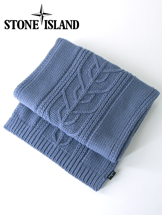 STONE ISLAND/ストーンアイランド　ニットマフラー/ウールナイロン/手洗い可　sti421603-ブルー
