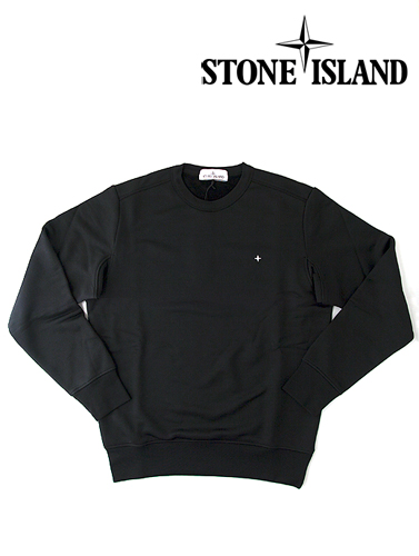 STONE ISLAND/ストーンアイランド　クルーネックスウェット/スーパーソフト　sti422001-ブラック