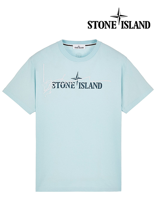 STONE ISLAND/ストーンアイランド　半袖カットソー/Tシャツ/INK TWO PRINT　sti440420-アクア