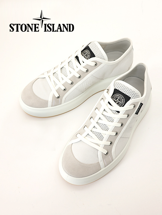 STONE ISLAND/ストーンアイランド　レザースニーカー　sti440609-ホワイト