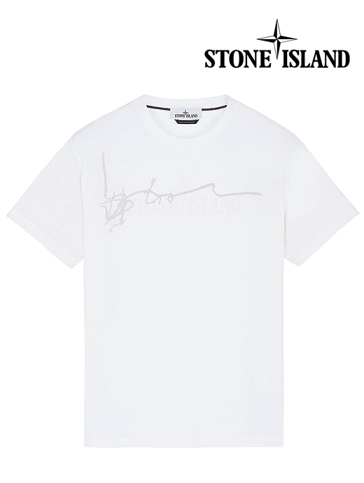 STONE ISLAND/ストーンアイランド　半袖カットソー/Tシャツ/INK TWO PRINT　sti440806-ホワイト