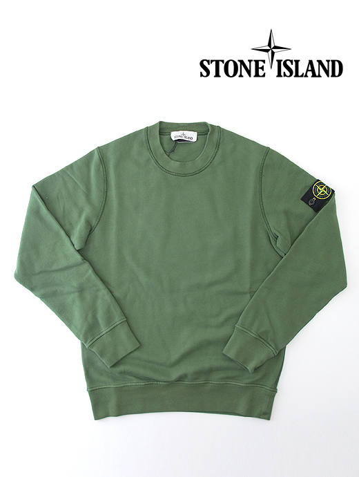 STONE ISLAND/ストーンアイランド　クルーネックスウェット/起毛コットン　sti441404-グリーン