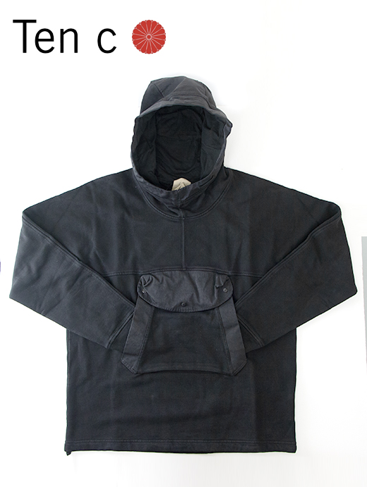 Ten c/テンシー　プルオーバースウェットフーディ/Combo Tech PO Sweatshirt　ten462007-ブラック