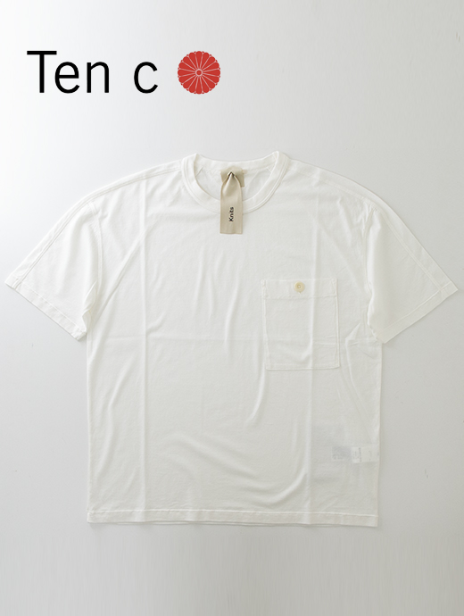 Ten c/テンシー　ポケットTシャツ/半袖カットソー/MAKO COTTON JERSEY　ten500801-ホワイト