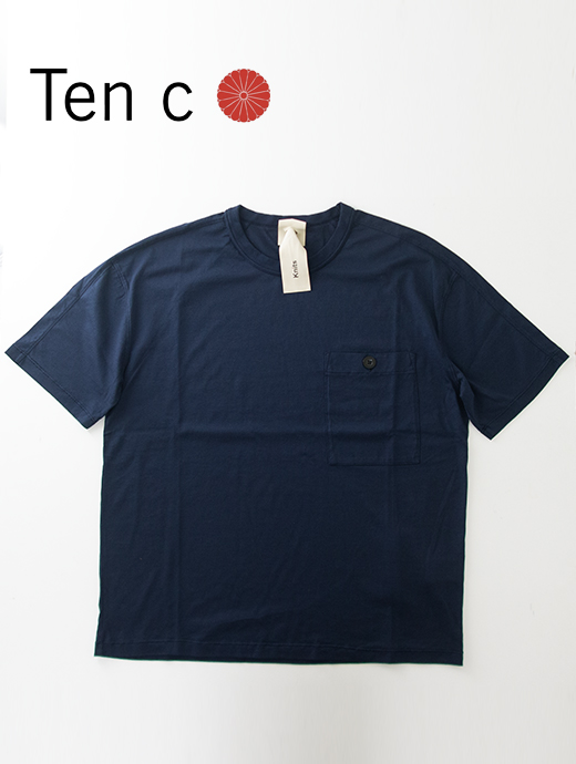 Ten c/テンシー　ポケットTシャツ/半袖カットソー/MAKO COTTON JERSEY　ten500802-ネイビー