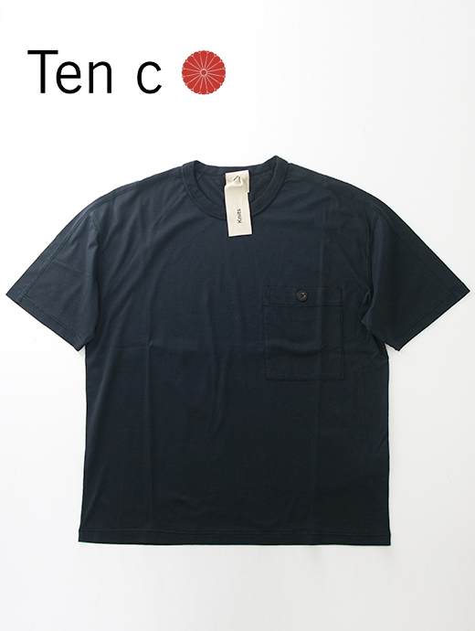 Ten c/テンシー　ポケットTシャツ/半袖カットソー/MAKO COTTON JERSEY　ten500803-ブラック