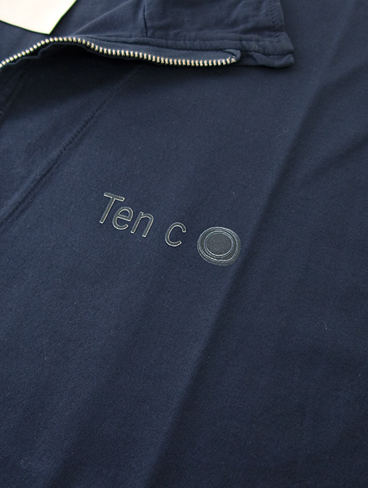 Ten c/テンシー　ハーフジップポロシャツ/半袖カットソー/COMBED COTTON JERSEY　ten500804-ネイビー