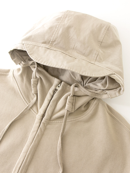 Ten c/テンシー　ジップアップスウェットフーディ　ten502001-カーキベージュ