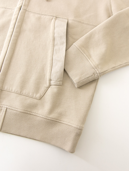 Ten c/テンシー　ジップアップスウェットフーディ　ten502001-カーキベージュ