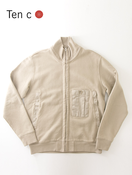 Ten c/テンシー　ジップアップスウェット　ten502002-カーキベージュ