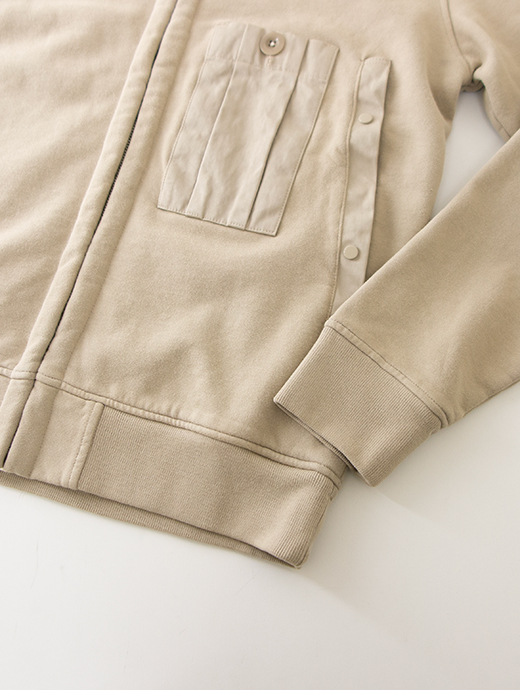 Ten c/テンシー　ジップアップスウェット　ten502002-カーキベージュ