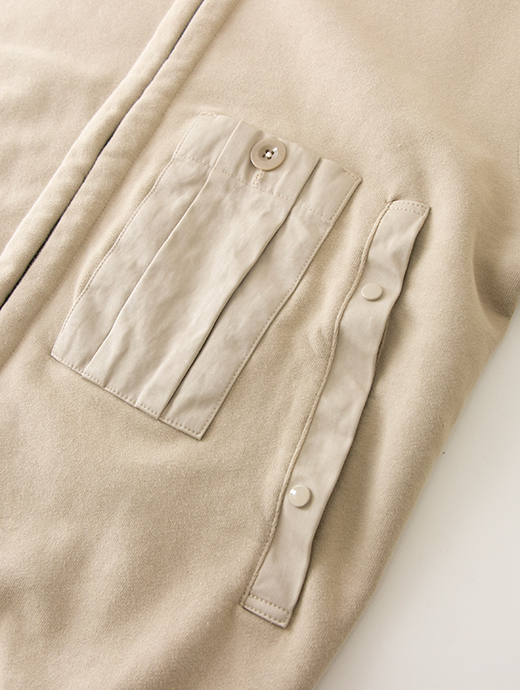 Ten c/テンシー　ジップアップスウェット　ten502002-カーキベージュ